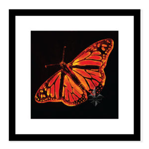 float frame simulation of the monarch butterfly ice art print
